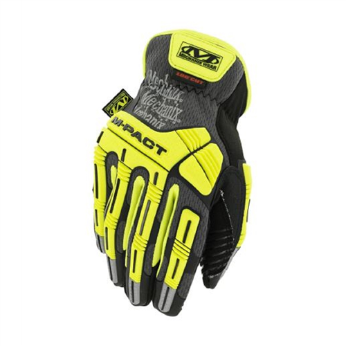 Mechanix WearÂ® Hi-Viz M-PactÂ® Open Cuff E5 Gloves (Small, Fluorescent Yellow)