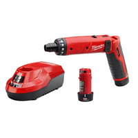 MilwaukeeÂ® M4 1/4 in. Hex Screwdriver w/ (2) Batteries Kit