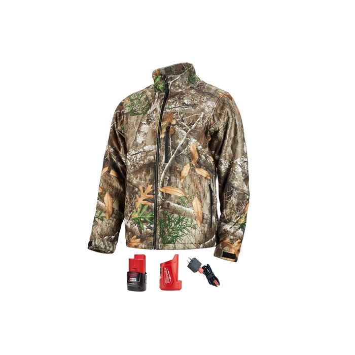 MilwaukeeÂ® M12â„¢ Heated Quietshell Jacket Kit, Size Small (Realtree Camo)