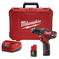 MilwaukeeÂ® M12â„¢ 3/8 in. Cordless Drill Driver w/ (2) Batteries Kit