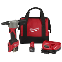 MilwaukeeÂ® M12â„¢ Cordless Rivet Tool w/ (2) Batteries Kit