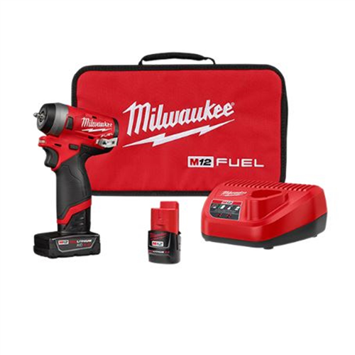 Milwaukee M12â„¢ FUELâ„¢ 1/4 in. Stubby Impact Wrench w/ (2) Batteries Kit