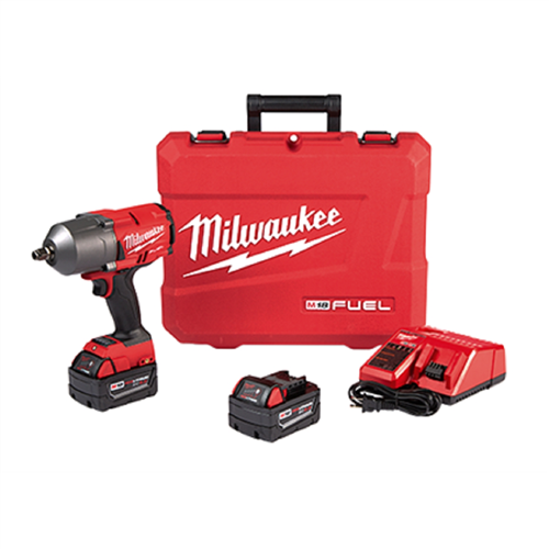 Milwaukee M18 FUEL High Torque 1/2â€ Impact Wrench and Friction Ring w/ (2) Batteries Kit