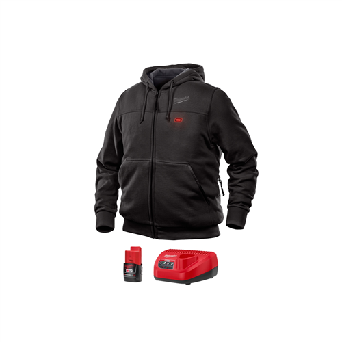 MilwaukeeÂ® M12â„¢ Heated Hoodie Kit, Size Small (Black)