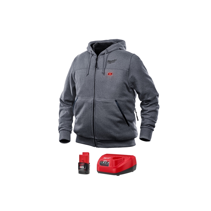 Milwaukee 302G-213X M12 Heated Hoodie Kit, Size 3Xl (Gray)