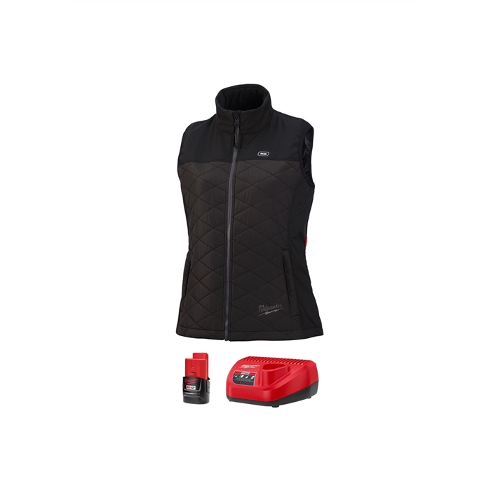 Milwaukee 333B-21S M12 Heated Women'S Axis Vest Kit, Size Small (Black)