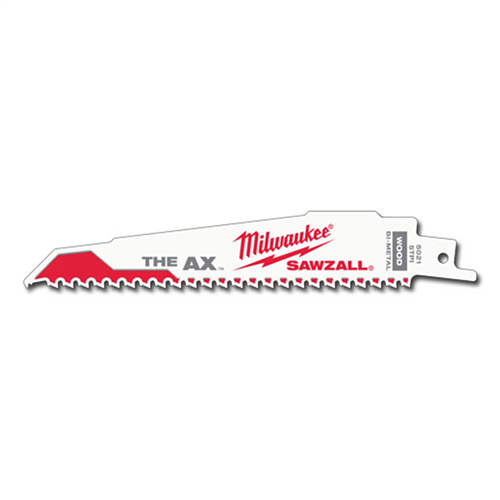 Milwaukee 6 in. AX Nail Embedded Wood Cutting SAWZALL Reciprocating Saw Blades, 5 TPI (5-Pack)