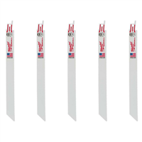 MilwaukeeÂ® 9â€ with 18 TPI Medium Metal Cutting SAWZALLÂ® Reciprocating Saw Blades (5-Pack)