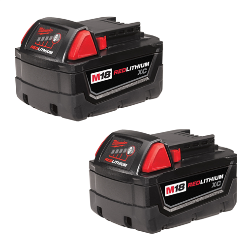 Milwaukee 2-Pack of M18â„¢ REDLITHIUMâ„¢ XC3.0 Battery, 3.0-Amp hour - 54 Watt/hr Battery