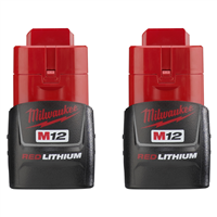 MilwaukeeÂ® 2-Pack of M12â„¢ REDLITHIUMâ„¢ 12V Compact Batteries
