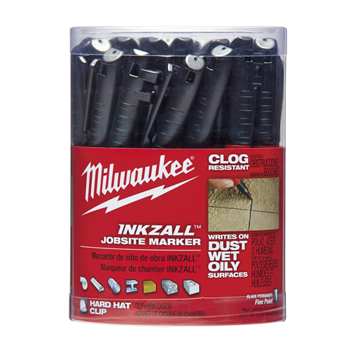 Milwaukee 48-22-3100 Inkzall Jobsite Marker Black 36Pk
