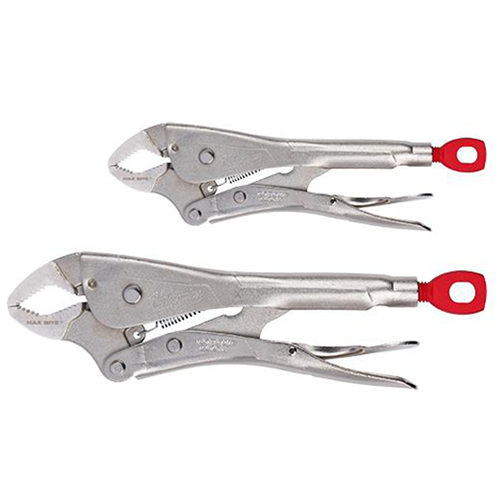 Milwaukee 48-22-3702 2 Pc 7" & 10" Curved Jaw Locking Pliers With Maxbi
