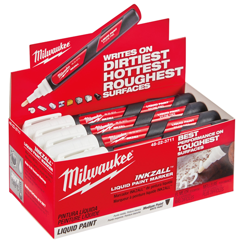 MilwaukeeÂ® INKZALLâ„¢ White Liquid Paint Marker (12-Pack)