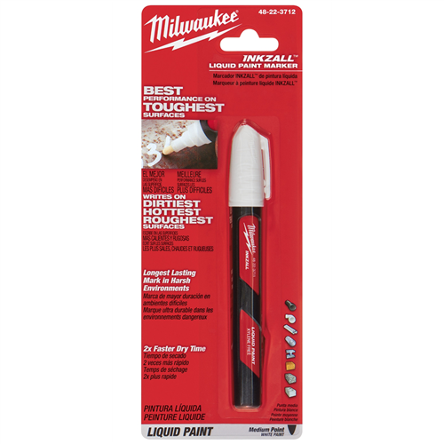 MilwaukeeÂ® INKZALLâ„¢ White Liquid Paint Marker 1-Piece