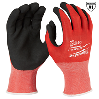 Milwaukee 48-22-8900 Red Nitrile Lvl 1 Cut Resist Dip Work Gloves Small
