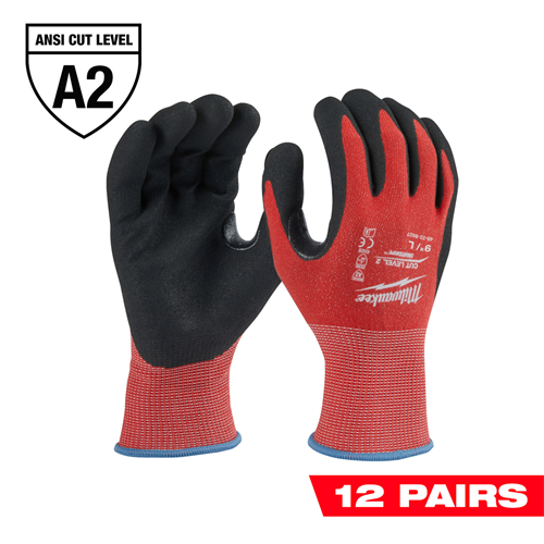 Milwaukee 48-22-8927B 12 Pair Cut Level 2 Nitrile Dipped Gloves - L