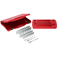 MilwaukeeÂ® Fractional & Metric Ratchet / Socket Set 1/4 in. Drive (50-Piece)