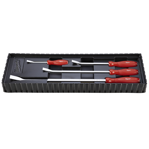 Milwaukee 4-Piece I-Beam All-Metal Core Chrome Finish Pry Bar Set, (8, 12, 18, 24 in.)
