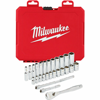 Milwaukee 48-22-9504 1/4" Drive 28Pc Ratchet & Socket Set - Metric
