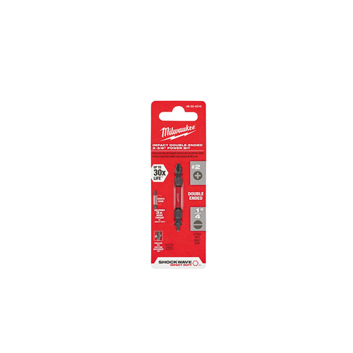 MilwaukeeÂ® SHOCKWAVE Double Ended Power Bit (PH2 & SL 1/4)