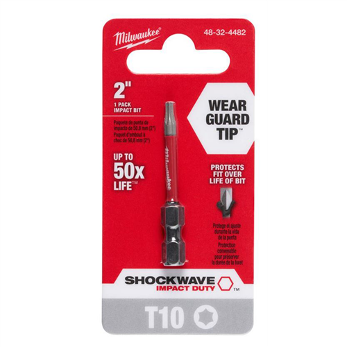 Milwaukee 48-32-4482 Shockwave T10 Torx 2" Power Bit