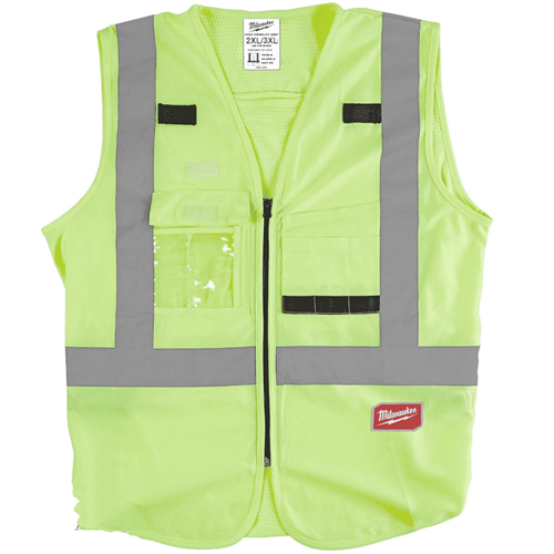 Milwaukee 48-73-5023 Hi Vis Yellow Safety Vest-Xxl/Xxxl