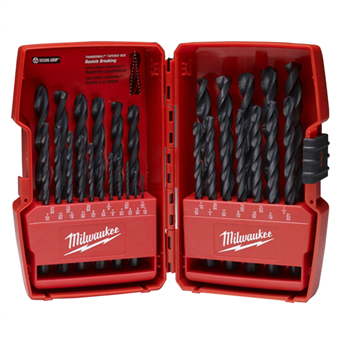 Milwaukee Thunderbolt Black Oxide Jobber Length 29-Piece Drill Bits in Case