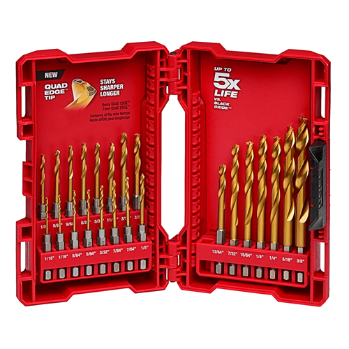 Milwaukee 48-89-4631 Shockwave Red Helix Titanium Drill Bit Set - 23 Pc