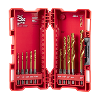 MilwaukeeÂ® 10-Piece SHOCKWAVE RED HELIX Titanium Drill Bit Set