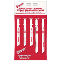 Milwaukee 49-22-1178 (5-Pk) Of T-Shank Metal/Wood Cutting Jig Saw Blade Assortment
