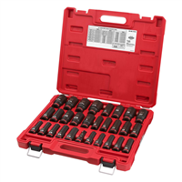 Milwaukee 49-66-7016 29Pc Imp Duty 1/2"Dr Sae Metric Dp 6-Pt Socket Se