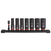 Milwaukee 49-66-7021 8Pc Imp Duty 3/8"Dr Metric Dp 6-Pt Socket Set