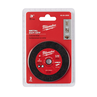 MilwaukeeÂ® 3-Pack, 3 in. Metal Cut Off Wheel MAX 20,000 RPM