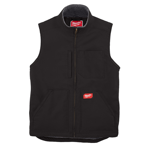 HEAVY DUTY SHERPA-LINED VEST - BLACK 2X