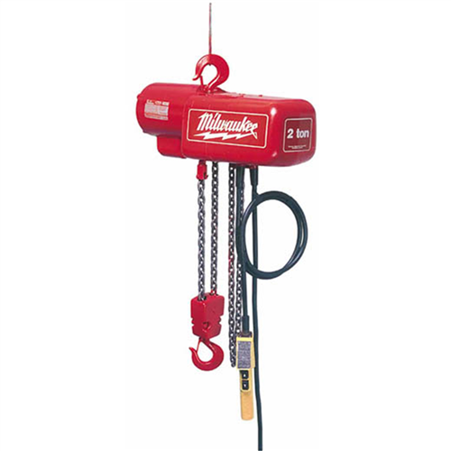 MilwaukeeÂ® 1-Ton Electric Chain Hoist w/ 10 ft. lift, 16 ft. per minute