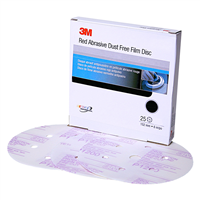 3M 1135 3M Red Abrasive Finishing Film Hookit Disc, Dust Free, 6" P1000 Grit, 25 Per Box