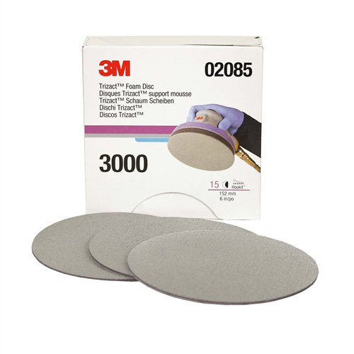 3M Trizact Hookit 6" P3000 Grit Foam Disc - 15 Pack Trizact Hookit 6" P3000 Grit Foam Disc - 15 Pack