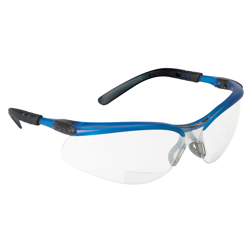 3Mâ„¢ BXâ„¢ Reader Safety Glasses with I/O Mirror Lens, Blue Frame and +1.5 Diopter