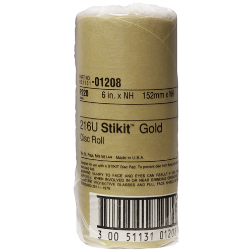 3Mâ„¢ Stikitâ„¢ Gold Disc Roll, 6", P220A