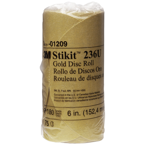 6" 3Mâ„¢ Stikitâ„¢ Gold Disc Roll - 75 Discs per Roll