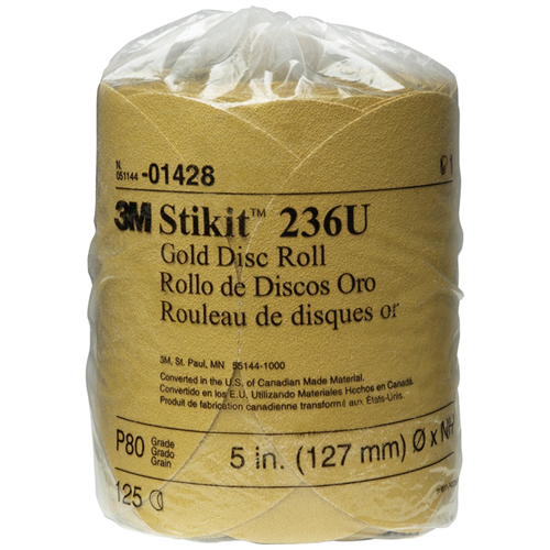 Gold Disc Rolls Stikit P80 5in 125/Roll - Shop 3m Tools & Equipment