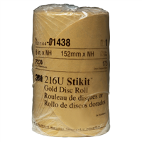 3M 1438 6" 3M Stikit Gold Disc Roll - 175 Discs per Roll