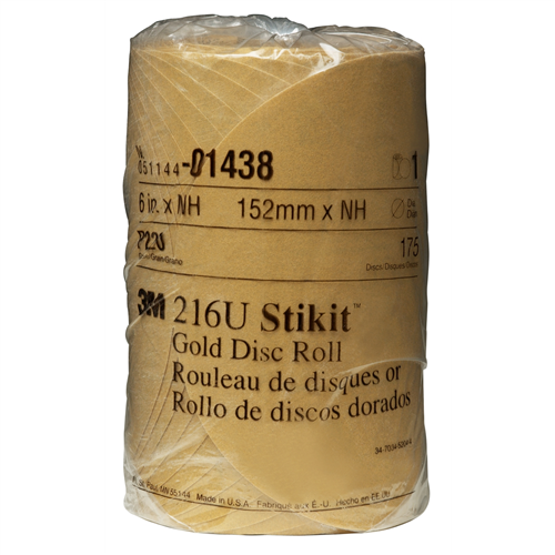 Gold Disc Rolls Stikit P220g 6in 175/Roll - Shop 3m Tools & Equipment