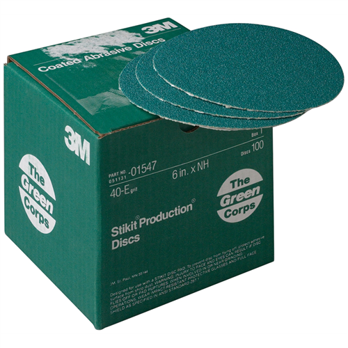 3Mâ„¢ Green Corpsâ„¢ Stikitâ„¢ Productionâ„¢ Discs, 6" 40E, 100 Per Box