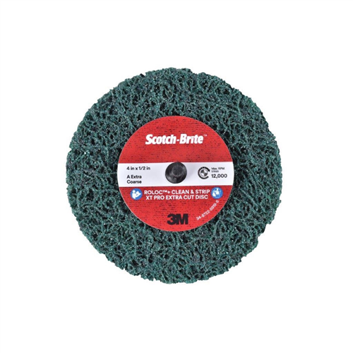 Scotch-Brite Roloc + Clean and Strip XT Pro Extra Cut Disc, TR+, 4 in x 1/2 in, A XCS, 10 per case