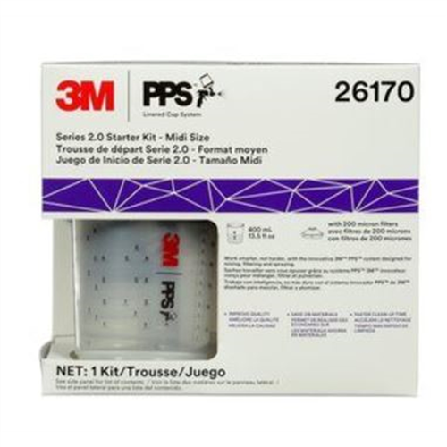 3M PPS Series 2.0 6-Pack Starter Kit 26170 Midi 13.5 fl oz, 200 Micron Filter 2 kits per case