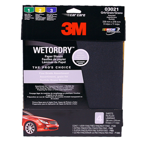 3m 3021 3m, Wetordry, Sandpaper Sheets, 4/Pack