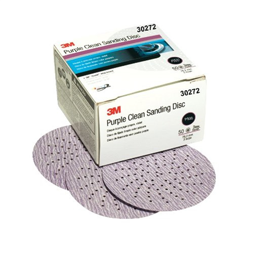 3M 30272 Purple Clean Sanding Hookit Disc 3 In P500 50/Box