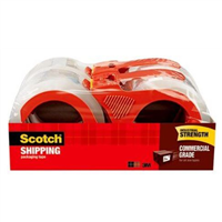 Scotch Commercial Grade Shipping Packaging Tape 3750-4RD 1.88 in x 54.6 yd 48 mm x 50 m 4 Pack Clear
