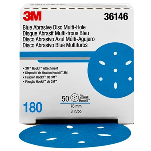 3Mâ„¢ Hookitâ„¢ Blue Abrasive Disc Multi-hole, 36146